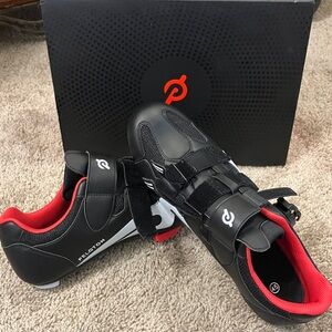 Peloton Black and Red Cycling Footwear